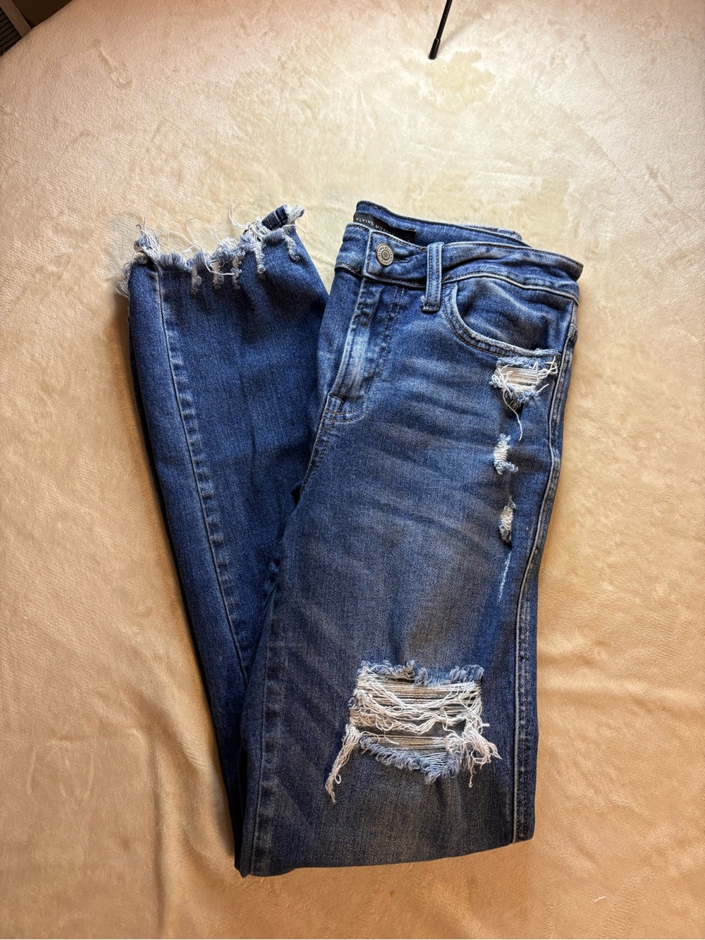 Flying Monkey Dark Blue Distressed Skinny Jeans